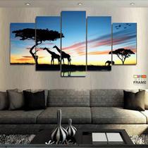 Quadro Decorativo África Paisagens 63x130 em Tecido Quadro Decorativo África Paisagens 63x130 em Tecido