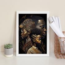 Quadro Decorativo Africanos 24x18cm - com vidro