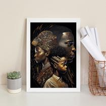 Quadro Decorativo Africanos 33X24Cm - Com Vidro