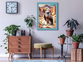 Quadro Decorativo Aguia Abstrata Sala Quarto +Vidro 33x25 A4