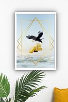Quadro Decorativo Águia Barras Ouro Financeiro - 70X50Cm