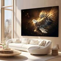 Quadro Decorativo Águia Voando Brilho Luxo ModernoTecido Canvas Quadro Decorativo Águia Voando Brilho Luxo ModernoTecido Canvas