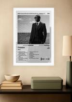 Quadro Decorativo Akon Freedom (Black&white) Com Vidro Branca Tamanho:21cm x 30cm (A4)
