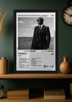 Quadro Decorativo Akon Freedom (Black&white) Com Vidro Preta Tamanho:21cm x 30cm (A4)