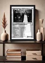 Quadro Decorativo Akon Konvicted (Black&white) Com Vidro Preta Tamanho:21cm x 30cm (A4)