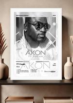 Quadro Decorativo Akon TT Freak (Black&white) Com Vidro Branca Tamanho:21cm x 30cm (A4)