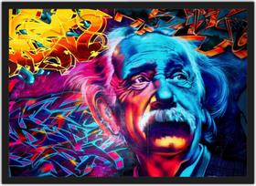 Quadro Decorativo Albert Einstein Físico Decorações Com Moldura