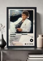 Quadro Decorativo Album Thriller Michael Jackson - Com vidro Tamanho:21cm x 30cm (A4)