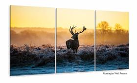 Quadro Decorativo Alce 3 partes 120x60 em tecido Quadro Decorativo Alce 3 partes 120x60 em tecido