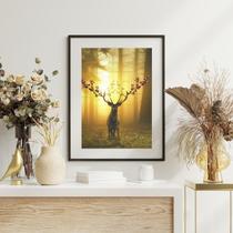 Quadro Decorativo Alce Flores - 60x48cm Quadro Decorativo Alce Flores - 60x48cm