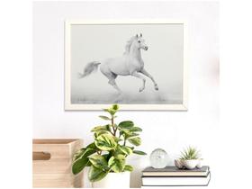 Quadro Decorativo All White Cavalo 35x47cm - Design Up Living