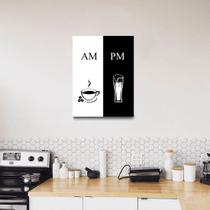Quadro Decorativo AM PM Cozinha Café e Cerveja 30x40cm Cantinho Gourmet