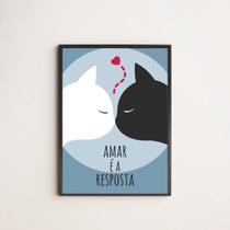 Quadro Decorativo Amar é a Resposta 33x24cm - com vidro Quadro Decorativo Amar é a Resposta 33x24cm - com vidro