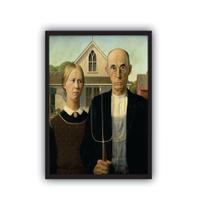 Quadro Decorativo American Gothic Moldura Preta