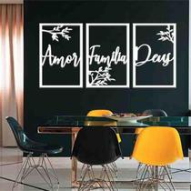 Quadro Decorativo Amor, Família E Deus - Mdf 3Mm 001 Quadro Decorativo Amor, Família E Deus - Mdf 3Mm 001