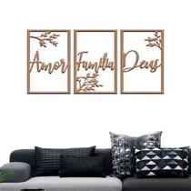 Quadro Decorativo Amor, Família e Deus MDF 3mm Quadro Decorativo Amor, Família e Deus MDF 3mm