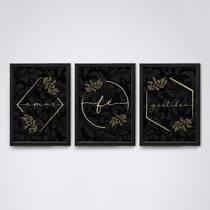 Quadro Decorativo Amor Fé e Gratidão 20x30cm
