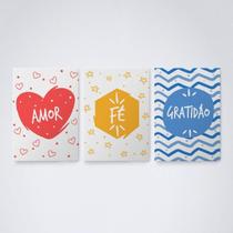 Quadro Decorativo Amor Fé e Gratidão V10 30x20cm