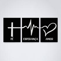 Quadro Decorativo amor fé e gratidão v13 30x20cm
