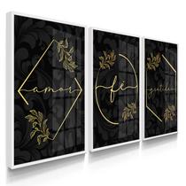 Quadro Decorativo Amor fé Gratidão Com Moldura