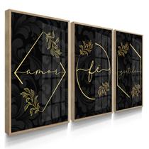 Quadro Decorativo Amor fé Gratidão Com Moldura Quadro Decorativo Amor fé Gratidão Com Moldura