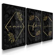 Quadro Decorativo Amor fé Gratidão Com Moldura