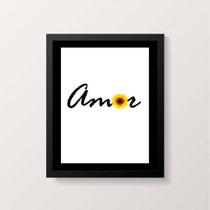 Quadro decorativo Amor Girassol 24x18cm