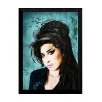 Quadro Decorativo Amy Winehouse Arte Moldura 42x29cm