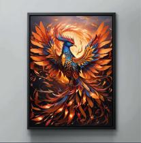 Quadro Decorativo Animais Águia Fenix Colorido Salas Moderno Decoração