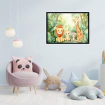Quadro Decorativo Animais Baby Floresta - 50x70cm
