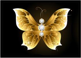 Quadro Decorativo Animais Borboleta Dourada Cores Paisagem Natureza Com Moldura RC104 Quadro Decorativo Animais Borboleta Dourada Cores Paisagem Natureza Com Moldura RC104