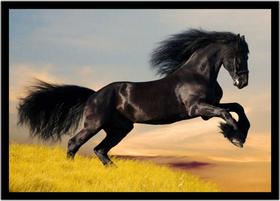 Quadro Decorativo Animais Cavalo Corcel Negro Veterinário Pet Shop Natureza Com Moldura RC159 Quadro Decorativo Animais Cavalo Corcel Negro Veterinário Pet Shop Natureza Com Moldura RC159