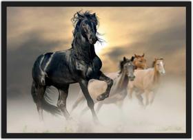 Quadro Decorativo Animais Cavalos Com Moldura Salas Decorações Quadro Decorativo Animais Cavalos Com Moldura Salas Decorações