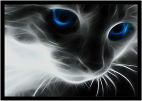 Quadro Decorativo Animais Gato Abstrato Veterinário Pet Shop Natureza Com Moldura RC008