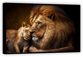 Quadro Decorativo Animais Leão Filhotes Salas Tela Canvas Premium GG4