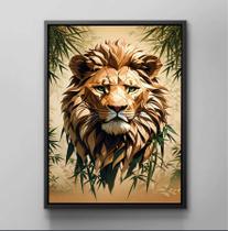 Quadro Decorativo Animais Leão Moderno Decoração Para Salas G010