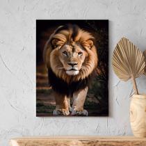 Quadro Decorativo Animais Lion Walk - 90x60 cm