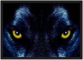 Quadro Decorativo Animais Lobo Visão Com Moldura Salas Decorações