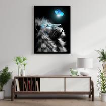 Quadro Decorativo Animal Leão 001 Moldura em Madeira 60x80cm