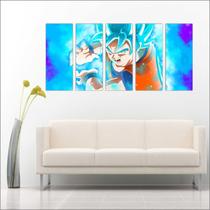 Quadro Decorativo Anime Dragon Ball Goku Desenho Mosaico 5 Peças GG3