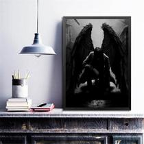 Quadro Decorativo Anjo Negro 33x24cm - com vidro