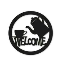 quadro decorativo aplique cantinho do café Welcome para parede mdf 3mm c/ fita dupla face