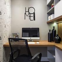 Quadro Decorativo Aplique Parede Home Office MDF 6mm Preto