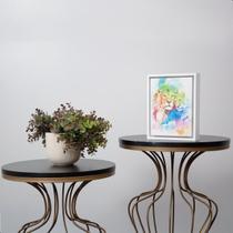 Quadro Decorativo Aquarela De Leões perfeitos para quartos, salas, cozinha e escritorios. 15x20, Moldura Pinus.