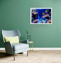 Quadro Decorativo Aquário Peixes Corais - 50X70Cm Quadro Decorativo Aquário Peixes Corais - 50X70Cm