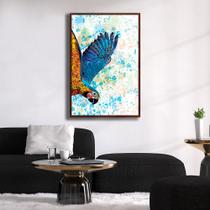 Quadro Decorativo Arara Azul Moldura Alta 40x60