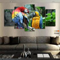 Quadro Decorativo Araras do Brasil 130x63 em tecido