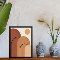 Quadro Decorativo Arcos Boho Terracota 24x18cm - com vidro