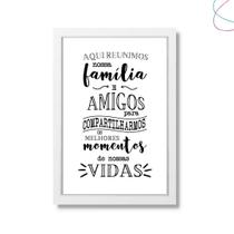Quadro decorativo área gourmet aqui reunimos nossa família