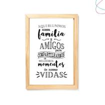 Quadro decorativo área gourmet aqui reunimos nossa família